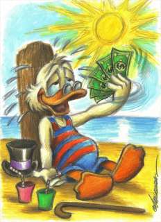 Joan Vizcarra | Uncle $crooge: - It’s Summer Time - Original Painting - Joan Vizcarra - Acrylic Art - Original Artwork | Catawiki