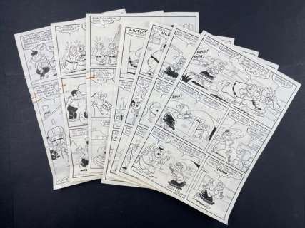 Tiberio Colantuoni | Tiberio Colantuoni 7x tavole "Nonna Abelarda: Rapina alla banca" | Catawiki