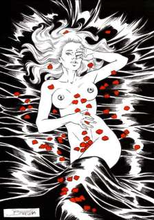 Elisabetta Barletta | Pin Up - E. Barletta - illustrazione originale "Black" - Page volante - Exemplaire unique (2022) | Catawiki