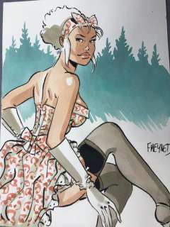 Meynet, Félix | Meynet, Félix - Dessin original couleur - Mirabelle coquine en forêt | Catawiki