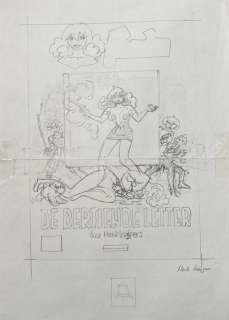 Kuijpers, Henk | Kuijpers, Henk - Originele tekening - Franka - De Dertiende letter - Alternatieve coverstudie CD rom - (1996) | Catawiki