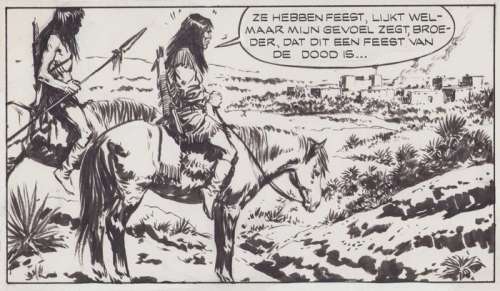 Kresse, Hans G. | Kresse, Hans G. - Originele halve pagina - Mangas Coloradas Woestijn van wraak - (1971) | Catawiki