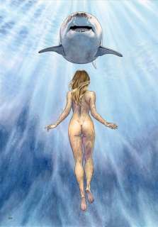 Lounis Chabane | Portfolio Underwater - Dessin original en couleur de Lounis Chabane - Format: 30 x 42 cm. (2022) | Catawiki