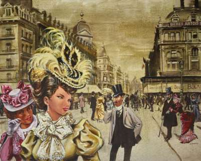 Dany - Illustration originale intitulée "Place de la Bourse"