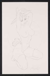 Original Art Bunny Girl Pinup by Elias Chatzoudis | mycomicshop.com