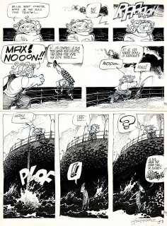 Hislaire | Bidouille et Violette, les jours sombres, planche originale à l’encre de chine. | Septimus