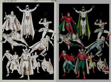 Michael Bair - last days of the justice society special #1 splash (sold live on ‘dueling dealers of comic art‘ episode #15 podcast on 5-1-2021 (re-watch our live art selling podcast here)