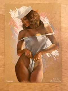 Yuliya Kyrylova | Yuliya Kyrylova - 2 Original drawings (Signed) ‘seduction’ & ‘temptation’ 29 x 21 cm | Catawiki