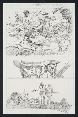 Denys Cowan | Original Art from Django Unchained 3 (2012) Page 13 Pencils | mycomicshop.com (Buy It Now)