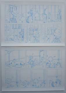 Stallaert, Dirk | Stallaert, Dirk / Studio Vandersteen - Originele pagina (p.10) in blauw potlood Suske en Wiske - De beestige brug - (2014) | Catawiki