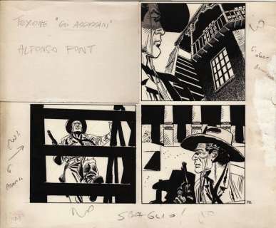 Font, Alfonso | Font, Alfonso - mezza tavola originale Tex “Gli assassini” | Catawiki
