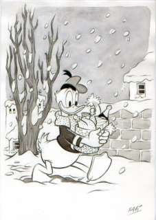 Xavi (Xavier Vives Mateu) | Donald Duck - Walking Home - Signed Original Artwork by Xavi - (2022) | Catawiki