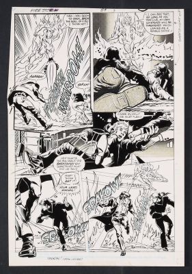 Sam de La Rosa | Original Art from Firestorm #84 (1989) Page 4 Pencils by Tom Grindberg, Inks | mycomicshop.com (Buy It Now)