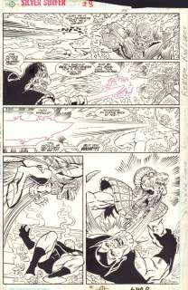 Ron Lim, Tom Christopher - silver surfer #28 p. 25 - super-skrull vs. Reptyl action - 1989