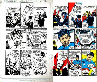 Sam Kieth Vince Argondezzi - infinity, inc. #49 p 19 (earliest sam kieth dc inks! ) large art - 1988