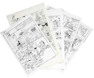 Sirvent - Les Toubibs, ensemble de cinq planches-gag n°3, 1…