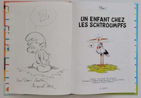 Miguel Diaz Vizoso | Les Schtroumpfs T25 - Un Enfant chez les Schtroumpfs + dédicace - C - EO - (2007) | Catawiki