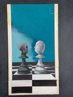 Karel Thole | Oscar Mondadori n. 675 - Karel Thole - Originale di Copertina "Hitchcock: Partita con la Morte" - Page volante - Exemplaire unique - (1976) | Catawiki