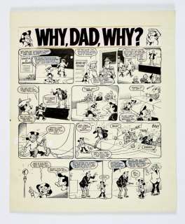 Why, Dad, Why? Original artwork (1970) by Manny Curtis for Whizzer and Chips 1970. From the Bob | Comic Book Auctions ltd