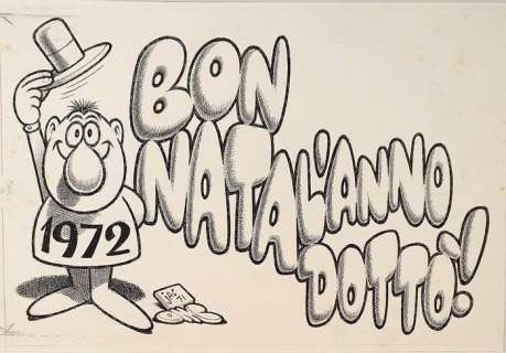 Jacovitti, Benito | Jacovitti, Benito - Disegno originale "Buon Natal’anno Dottò!" - (1971) | Catawiki