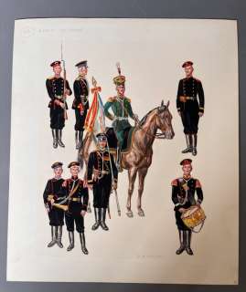 Funcken, Fred | Funcken, Fred - Dessin original couleur - Russie - L’infanterie de parade - (1969) | Catawiki