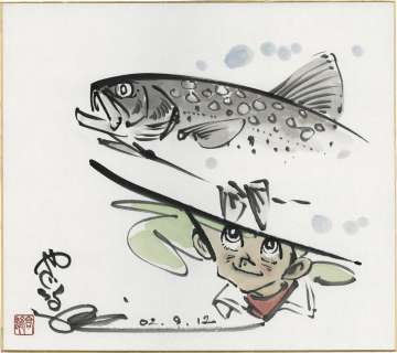 油絵 “Fish Catcher”