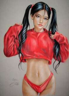 Sly | Sly - Original drawing in colour - Pin up art - Size: 31 x 42 cm. - (2023) | Catawiki