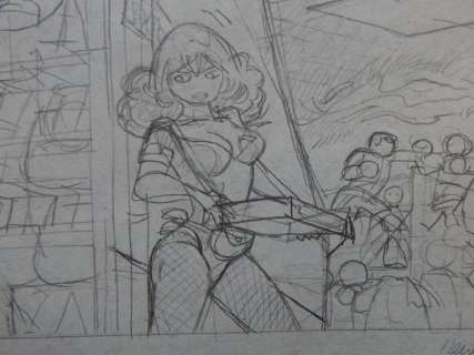 Kuijpers, Henk | Kuijpers, Henk - Originele schetstekening - Franka - Franka in pikante kleding | Catawiki