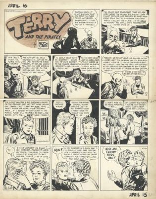 Milton Caniff | Terry & the Pirates, Sunday strip du16 avril 1944 | Galerie 9ème Art