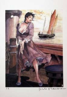 Milo Manara | Milo Manara - “Molly #9“ - Litografia firmata a mano - Illustrazioni per "EL GAUCHO" - Page volante - EO | Catawiki