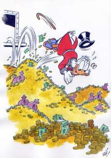 Xavi (Xavier Vives Mateu) | Uncle Scrooge - Money diving - Signed Original Artwork by Xavi - (2023) | Catawiki