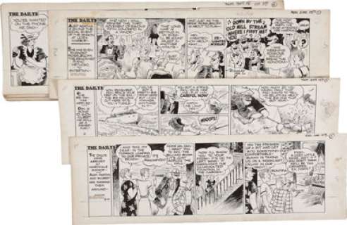 Stanley Link The Dailys Daily Original Art Comic Strip Group (Chicago Tribune, 1948-51). This -