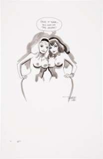 Tim Sale Naked Gwen Stacy and Mary Jane Watson Sketch Original Art (2008). "Face it tiger -- you just hit -