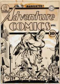 Jack Kirby and Joe Simon Adventure Comics #73 Manhunter Cover Original Art (DC, 1942). Adventure Comics #73 is - | Heritage