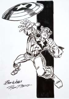 Ron Frenz | Ron Frenz - Captain America - pin up original art - Exemplaire unique | Catawiki