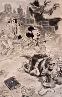 Alessandro Gottardo | Mickey Mouse - "Phantom Blot sulla città" - Signed Original Drawing by Alessandro Gottardo - (2023) | Catawiki
