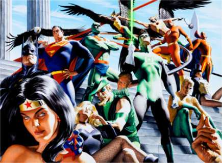 Alex Ross Wizard the Comics Magazine #75 DC Superheroes Cover Illustration Original Art (1997). Oh, the glory of an - | Heritage