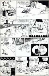 George Herriman Krazy Kat Sunday Comic Strip Original Art dated 5-9 (King Features, year unknown). Celebrate the joie - | Heritage