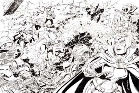 Jerry Ordway Comic Book Artist #14 T.H.U.N.D.E.R. Agents Centerspread Illustration Original Art (TwoMorrows, -