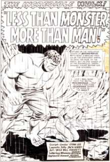 Jack Kirby and Bill Everett Tales To Astonish #83 Hulk Splash Page Original Art (Marvel, 1966). The mighty Hulk -