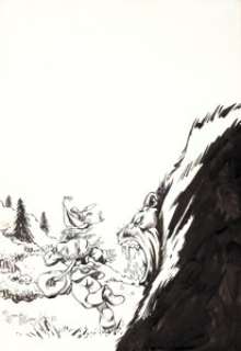 William Messner-Loebs Journey: Tall Tales Volume 1 Cover Original Art (Fantagraphics, 1987). The bear that -