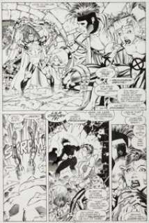 Jim Lee and Scott Williams Uncanny X-Men #276 Page 9 Original Art (Marvel, 1991). Deathbird defeated by -