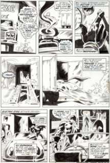 Val Mayerik and Jack Abel Man-Thing #4 Page 7 Original Art (Marvel, 1974). The Foolkiller high-tails it to -