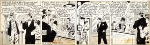 Bob Kane and Charles Paris Batman and Robin Daily Comic Strip Original Art dated 7-14-45 (McClure - | Heritage