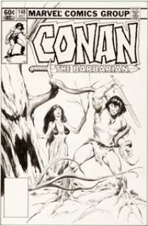 John Buscema Conan #148 Cover Original Art (Marvel, 1983). Conan gets to the root of the problem on this - | Heritage
