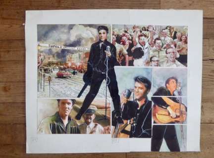 Le Hénanff, Fabrice | Le Hénanff, Fabrice - Double-planche originale couleur - Elvis - (2014) | Catawiki