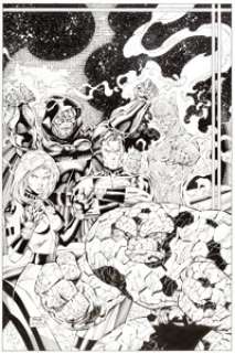Jim Lee and Scott Williams Fantastic Four V2#6 Cover Original Art (Marvel, 1997). From the "Heroes - | Heritage