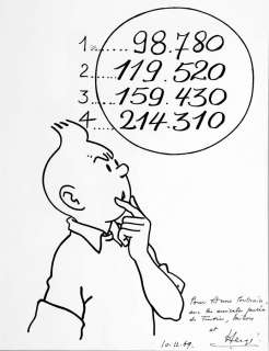 Hergé | Magnifique illustration au feutre permanent repré… | Millon