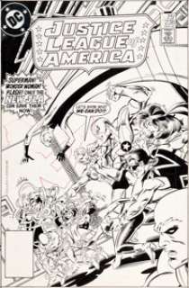 Paris Cullins and Mike Machlan Justice League of  America #238 Cover Original Art (DC, 1985)....