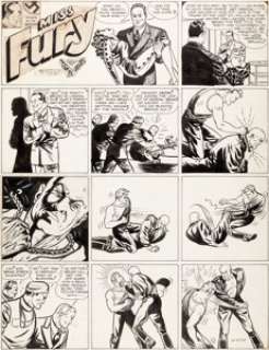 Tarpé Mills Miss Fury Sunday Comic Strip Original Art dated 11-14-43 (Bell Syndicate, 1943). Miss -